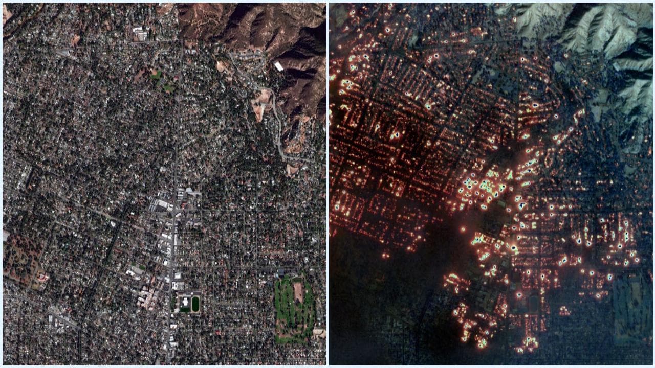 La California prima e dopo gli incendi: le immagini satellitari
