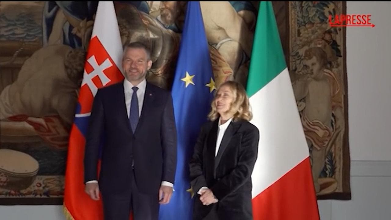 Roma, la premier Giorgia Meloni riceve il presidente slovacco Peter Pellegrini