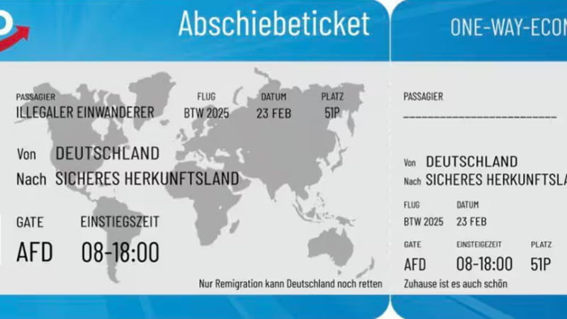 Germania, AfD shock: biglietti aerei di espatrio per migranti come flyer di campagna elettorale
