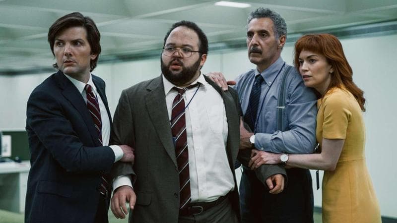 Adam Scott (Mark Scout), Britt Lower (Helly Riggs), John Turturro (Irving Bailiff), Zach Cherry (Dylan George)