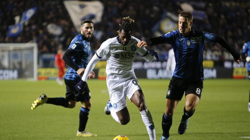 Khvicha Kvaratskhelia in azione in Atalanta-Napoli del 25 Novembre 2023