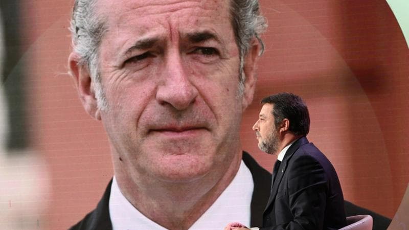 Il ministro dei Trasporti Matteo Salvini e sullo sfondo il presidente veneto Luca&nbsp;Zaia
