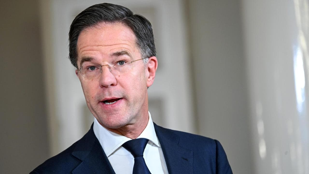 epa11823709 NATO Secretary General Mark Rutte gives a joint press conference with Finland's president and Estonia's prime minister during the Baltic Sea NATO Allies Summit in Helsinki, Finland, 14 January 2025.  EPA/KIMMO BRANDT