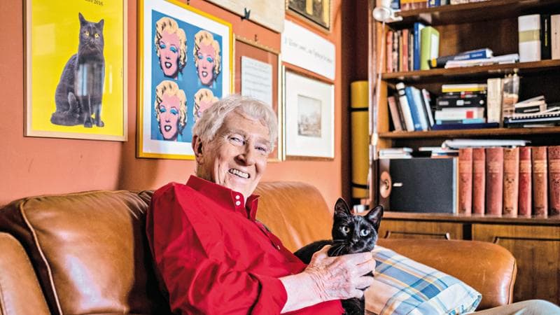20/06/2022 Roma, Corrado Augias con il suo gatto