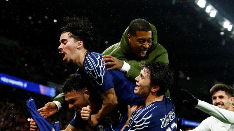 La festa dei giocatori del Psg
