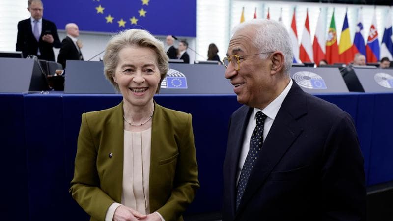 La presidente della Commissione europea, Ursula von der Leyen, e il presidente del Consiglio europeo, António Costa