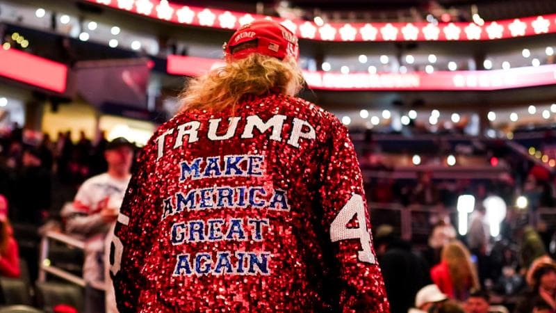 Washington (Stati Uniti): un sostenitore di Donald Trump
