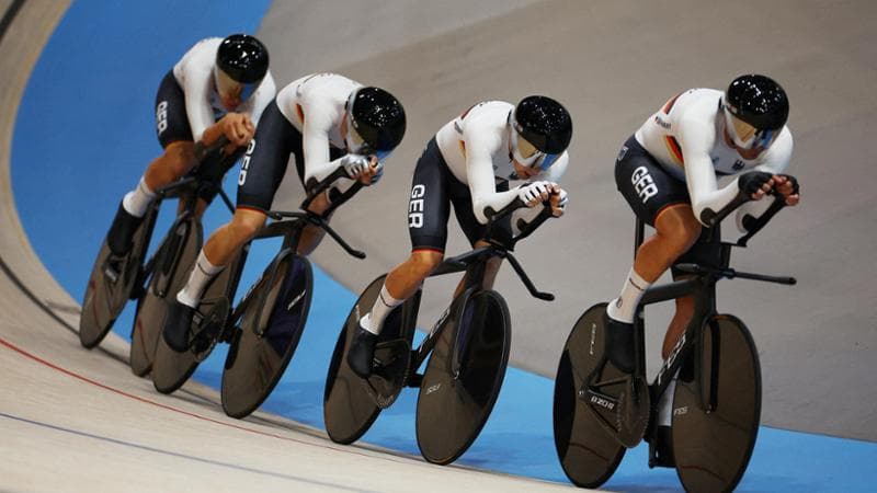 Il quartetto della nazionale tedesca su pista di ciclismo
