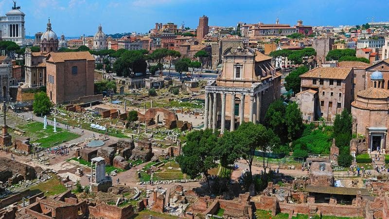 Roman ruins in Rome; Shutterstock ID 76634908