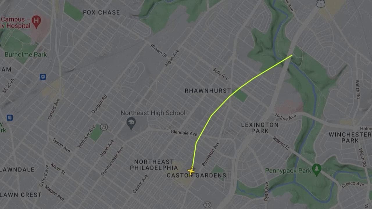 Incidente aereo a Philadelphia: il percorso del velivolo prima dello schianto