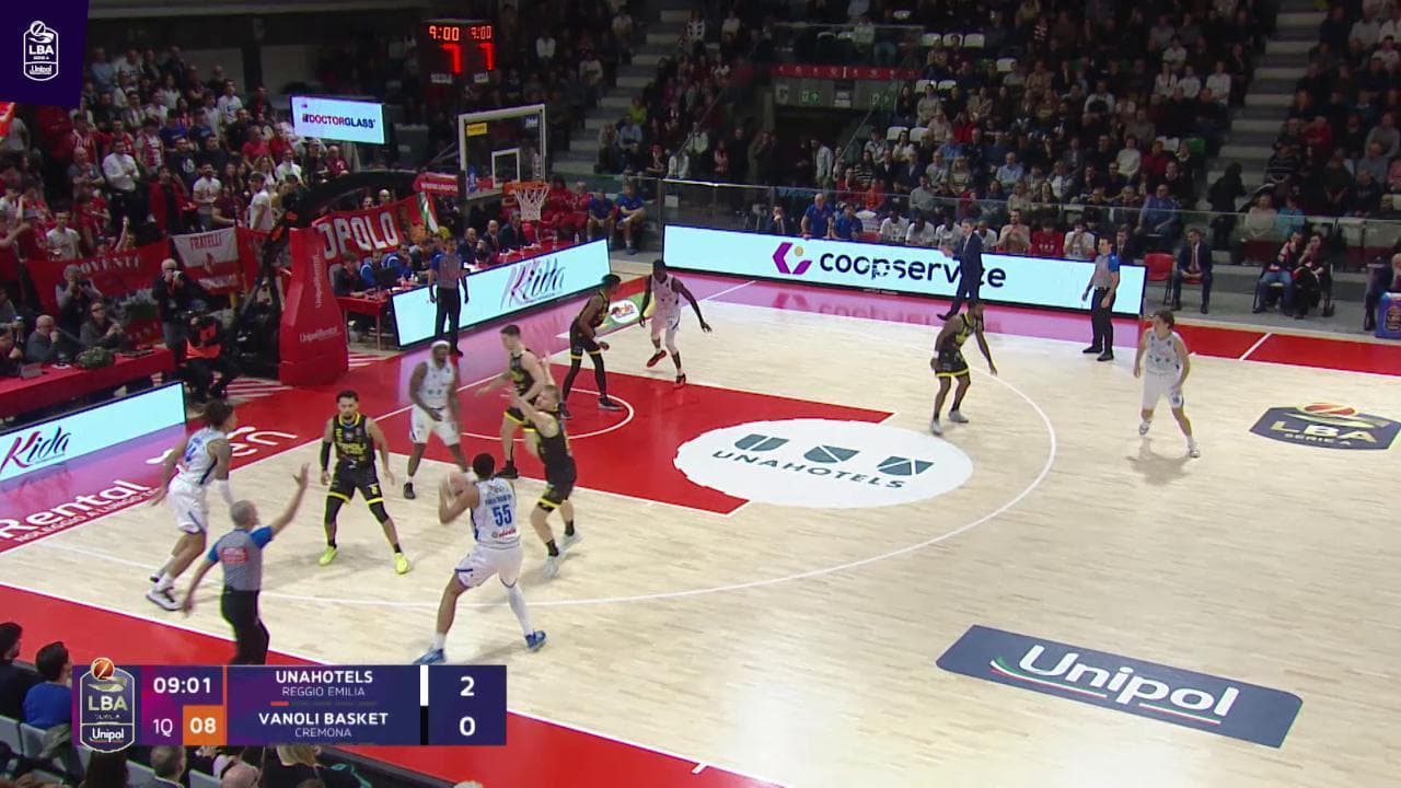 Basket serie A, gli highlights di Reggio Emilia-Cremona