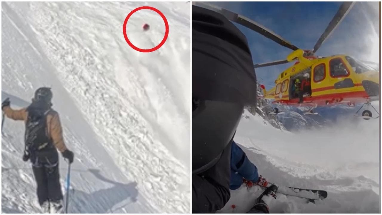 Sciatore travolto da una valanga sul Monte Bianco: salvato in elicottero