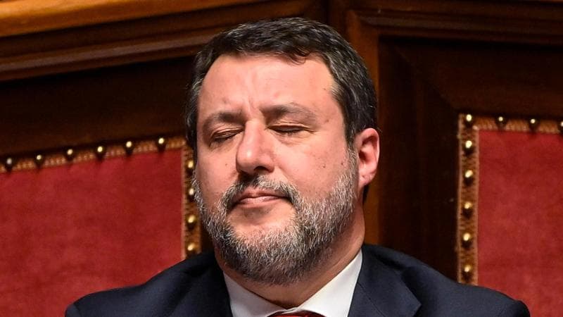 Il ministro delle Infrastrutture e dei Trasporti, Matteo Salvini, durante l’informativa in Senato sulla situazione della rete ferroviaria, Roma, 22 gennaio 2025. ANSA/RICCARDO ANTIMIANI