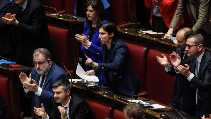 Roma, 5 febbraio: Elly Schlein in aula durante l'informativa del governo sul caso Almasri
