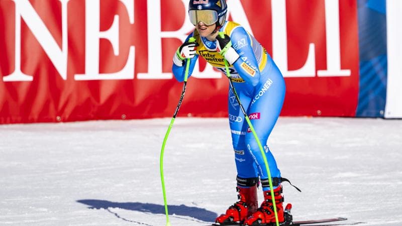 La delusione di Sofia Goggia al traguardo