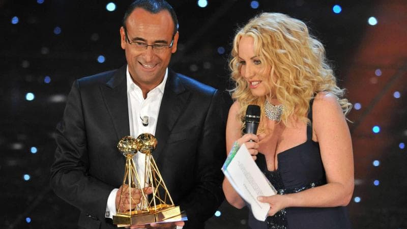 Carlo Conti e Antonella Clerici: la conduttrice sarà all'Ariston nella prima serata del festival, martedì 11 febbraio