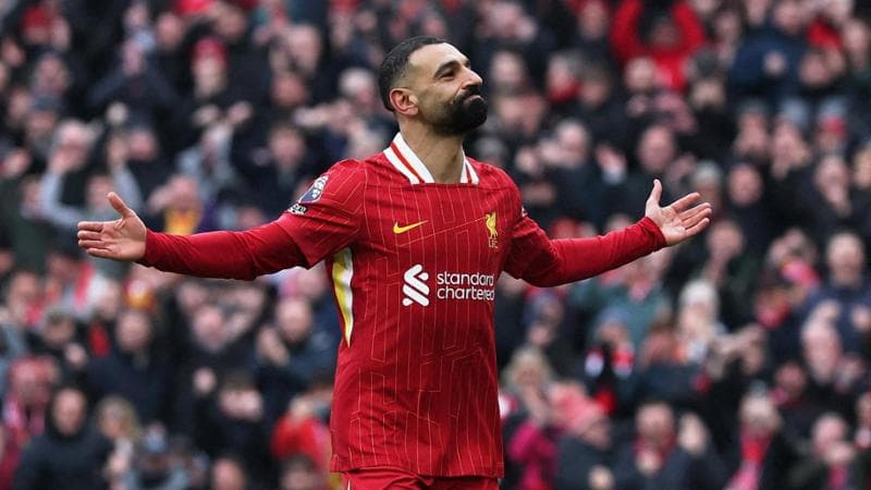 Salah esulta dopo il gol
