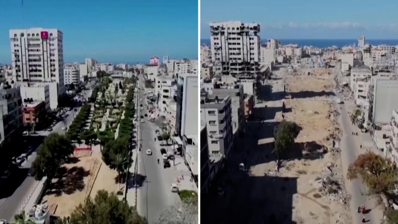 Gaza, 500 giorni di conflitto: le riprese dei droni prima e dopo la guerra