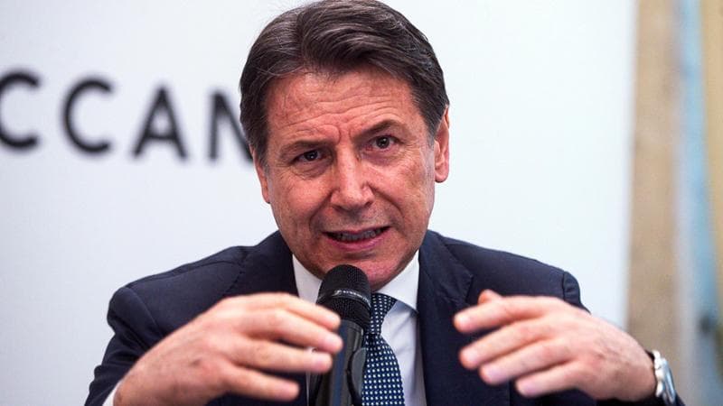 Il presidente del Movimento 5 Stelle (M5s) Giuseppe Conte durante l’evento ’“Lotta alle disuguaglianze, contrasto alla povertà e politiche di welfare. il ruolo dei sistemi fiscali”, iniziativa pubblica organizzata da Oxfam, ICRICT e NENS sul ruolo dei sistemi fiscali nel contrasto alle disuguaglianze, presso l’Istituto dell'Enciclopedia Italiana Treccani, Roma, 14 febbraio 2025. ANSA/ANGELO CARCONI