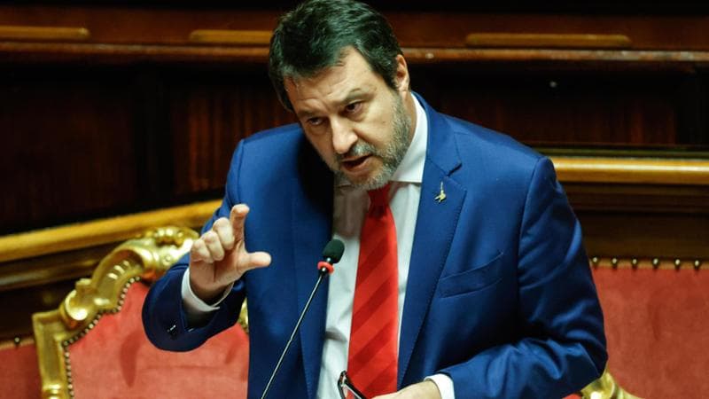 Il ministro dei Trasporti e delle infrastrutture Matteo Salvini al Senato durante il Question time, Roma, 21 Novembre 2024. ANSA/GIUSEPPE LAMI