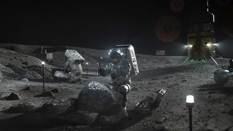 Un'illustrazione della futura base lunare