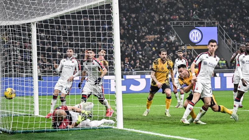 Il gol di testa di Lautaro