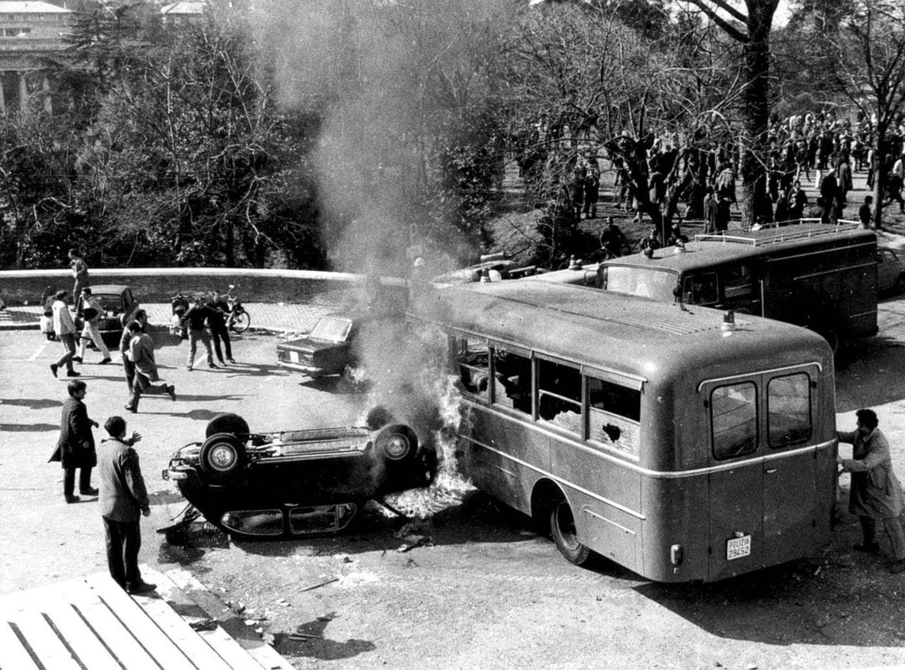Gli scontri di Valle Giulia tra studenti e polizia