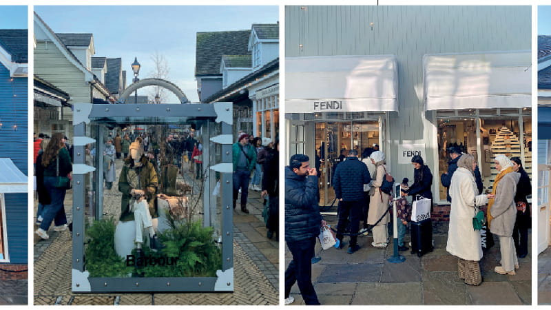 Bicester Village è stato creato trent’anni fa nell’Oxfordshire: l’architettura della città-centro commerciale rispecchia quella tipica della zona. Da Londra è raggiungibile in 50 minuti di treno