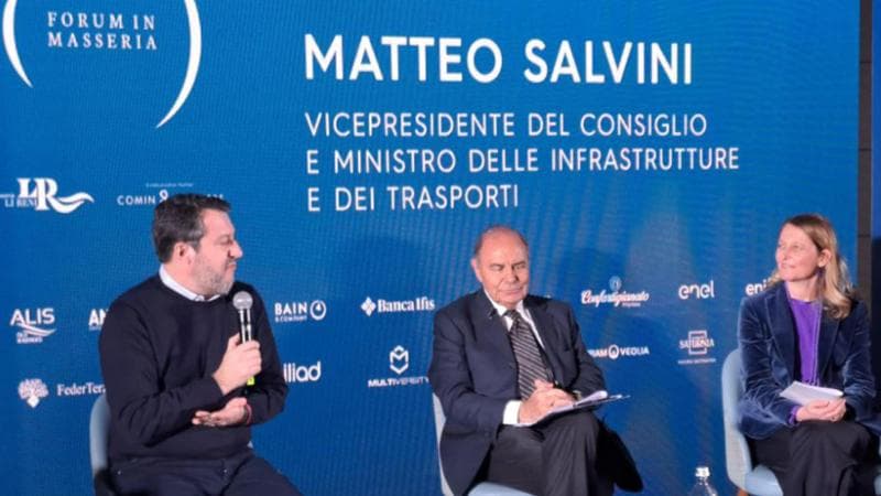 Il ministro delle Infrastrutture Matteo Salvini con Bruno Vespa