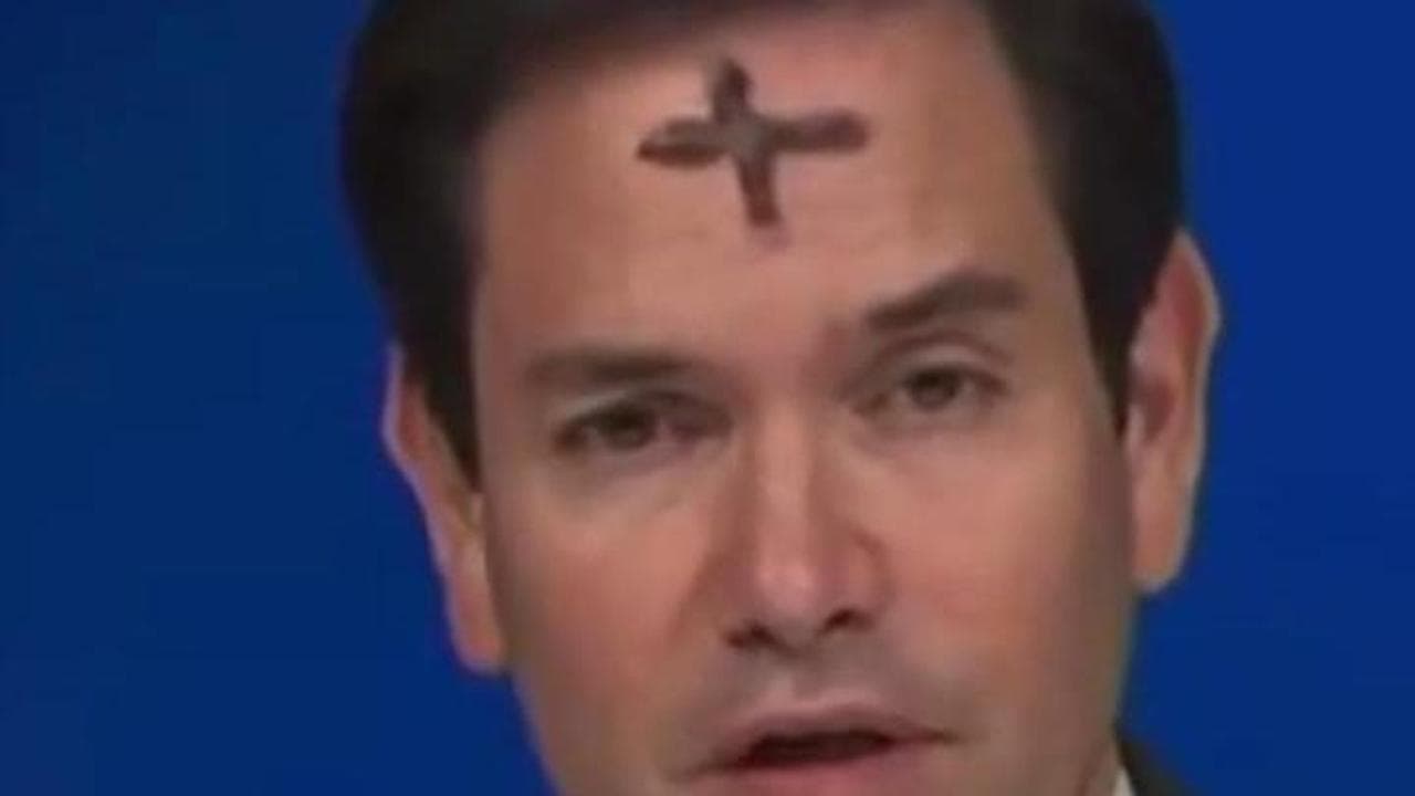 Usa, il segretario di Stato Marco Rubio in tv con una croce in fronte per il mercoledì delle Ceneri
