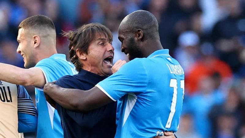 La gioia di Conte e Lukaku
