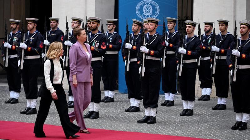 Giorgia Meloni e la premier danese Mette Frederiksen&nbsp;
