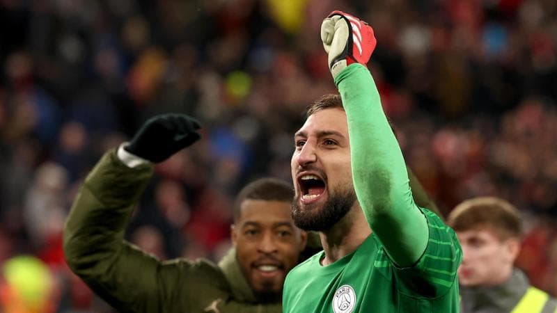 Donnarumma esulta al termine di Liverpool-Psg