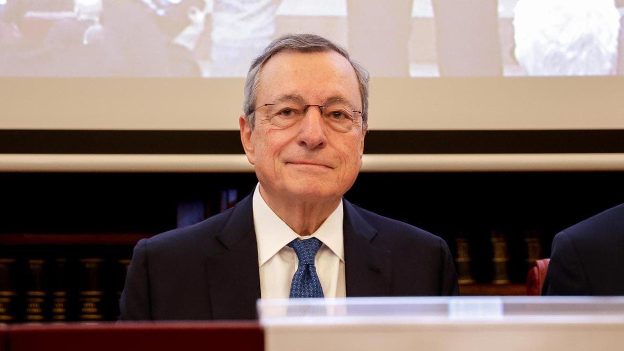 Mario Draghi nell'aula Koch di Palazzo Madama