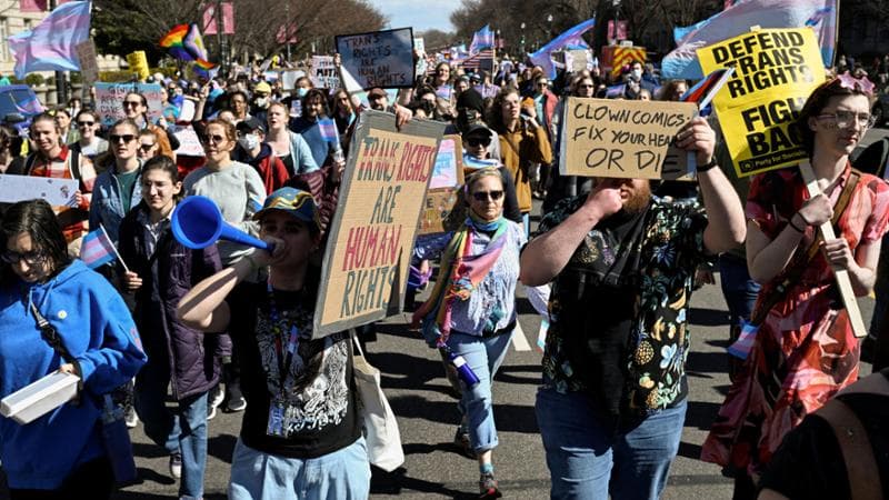 Washington (Stati Uniti), 1 marzo: una manifestazione per i diritti Lgbtq