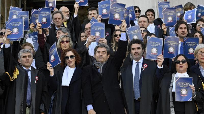 La protesta dell'Anm il 27 febbraio scorso
