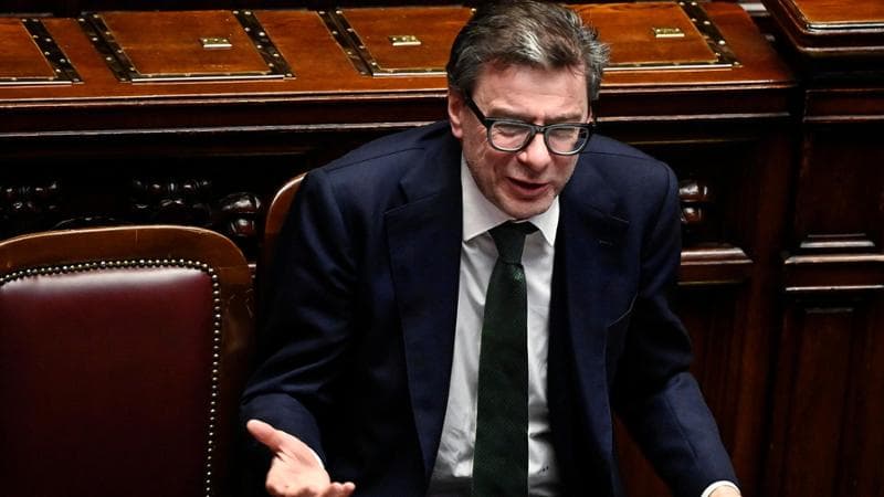 Italian Minister of Economy, Giancarlo Giorgetti, as Italian PM Meloni reports at the Chamber of Deputies on the upcoming European Council meeting, Rome, Italy, 19 March 2025. ANSA/RICCARDO ANTIMIANI