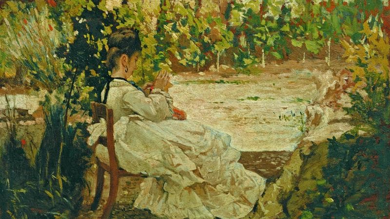 Giovanni Fattori, Signora in giardino, 1875 circa (Collezione privata)