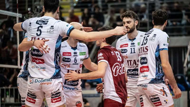 I giocatori di Trento (foto legavolley.it)