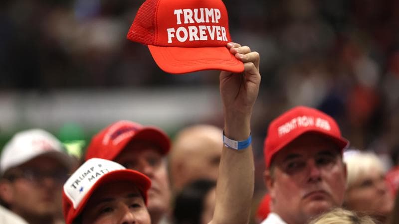 ANCHORAGE, ALASKA - Supporter del presidente Trump durante un comizio in Alaska. (Foto di&nbsp;Justin Sullivan/Getty Images)
