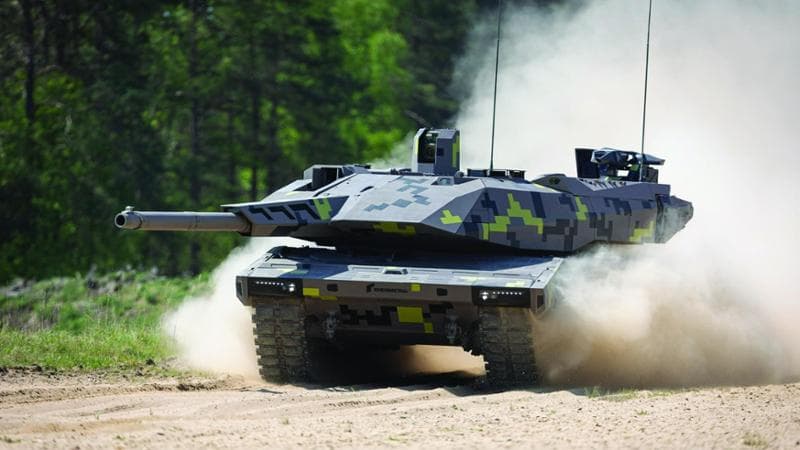 Un tank Rheinmetall, societ&agrave; tedesca partner di Leonardo
