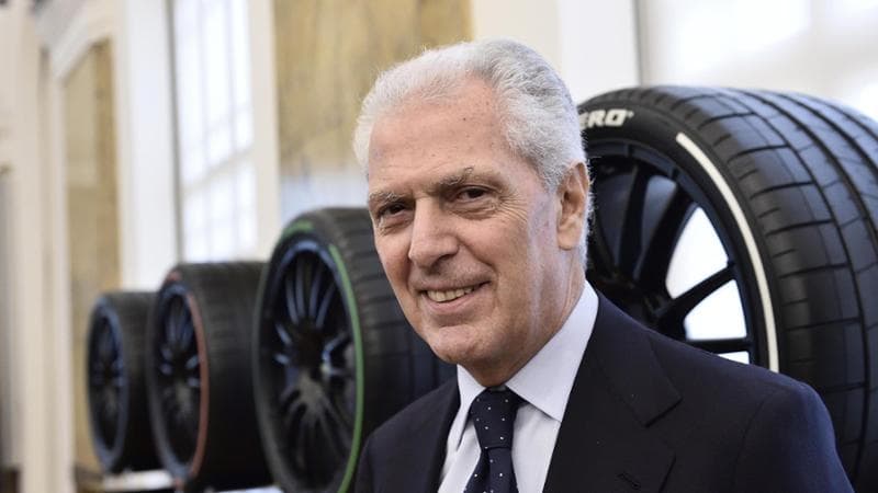 Marco Tronchetti Provera fotografato al termine della conferenza stampa di presentazione Joint Labs, accordo di collaborazione tra Politecnico di Milano e Pirelli nel settore degli pneumatici. Milano, 24 Novembre 2017. ANSA/FLAVIO LO SCALZO