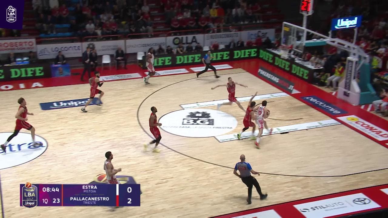 Basket serie A, gli highlights di Pistoia-Trieste