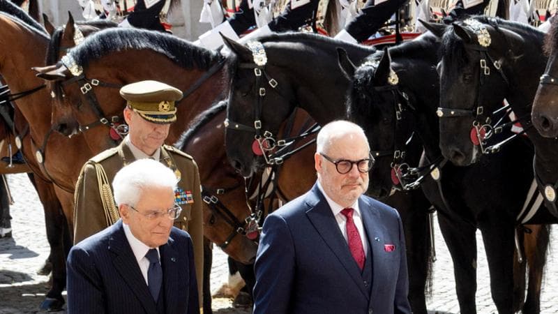 Il Presidente Sergio Mattarella con Alar Karis, Presidente della Repubblica di Estonia il 2 aprile a Roma
