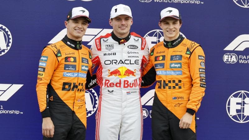 Da sinistra: Norris, Verstappen e Piastri