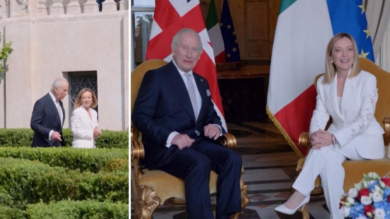 Re Carlo a Villa Pamphilj: la visita al Giardino Segreto e il colloquio con la premier