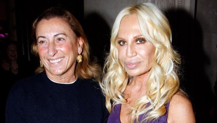 Miuccia Prada e Donatella Versace