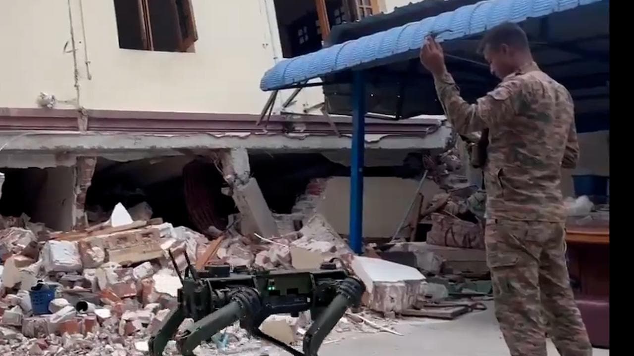 Myanmar: i cani robot in azione per valutare i danni del terremoto