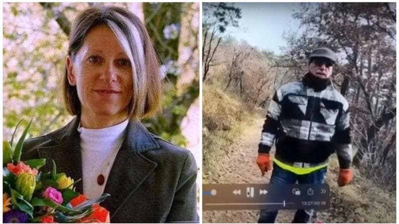 A sinistra, Liliana Resinovich. A destra, un frame del video di Visintin nel giorno della scomparsa della moglie