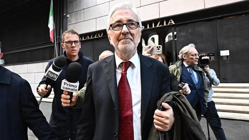 Genova, 26 marzo: Giovanni Castellucci, ex ad di Autostrade, dopo l'udienza del processo per il crollo del ponte Morandi